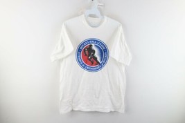 Vintage 90s Mens Medium NHL Hockey Hall of Fame Spell Out Short Sleeve T-Shirt - £23.23 GBP