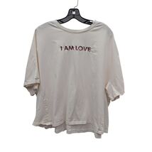 Peace Love World Boheme Collection I Am Love White Crewneck Tshirt Medium M - $59.99