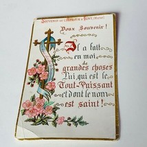 Holy prayer card vtg paper ephemera Catholic Christian France L&#39;abbaye D&#39;igny - £13.62 GBP