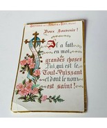 Holy prayer card vtg paper ephemera Catholic Christian France L&#39;abbaye D... - £12.54 GBP