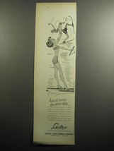 1951 United States Rubber Company Lastex Ad - And of course she water skiis - $18.49