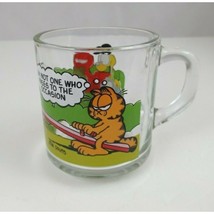 Vintage 1980 Jim Davis Garfield Glass Mug United Features Syndicate McDo... - $6.92