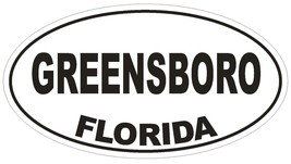 Greensboro Florida Oval Bumper Sticker or Helmet Sticker D2661 Euro Decal - $1.39+