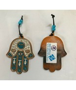 WALL HANGING Mini Chamsah Plaque Blue Enamel MAZAL 3&quot; Long - Made in Israel - $9.90