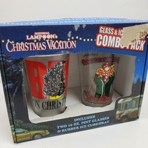 Vintage National Lampoons Christmas Vacation 2 16oz Glasses w/ Ice Cube ... - $26.18