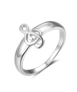 Sterling Silver 925 Music Note Treble Clef Ring Sizes L N P R Hallmarked... - £13.82 GBP