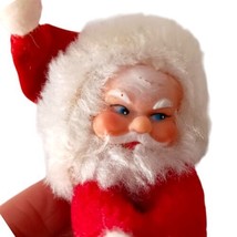 Santa Claus Pencil Hugger Vintage Christmas Ornament Decoration Rubber Faced - £7.80 GBP