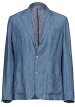 Brooksfield Blue Linen Men&#39;s Slim Fit Thin Blazer Jacket Size US 44 EU 54 - £123.98 GBP