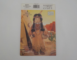 VOGUE CRAFT PATTERN #9371 18&quot; AMERICAN INDIAN DOLL IRON ON TRANSFER UNCU... - $14.99