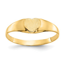 14k Satin Baby Heart Signet Ring K3850 - £82.74 GBP