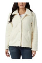 32 Degrees Womens Jacket Cream Fleece Pockets Button-Front Soft Cozy - $39.99