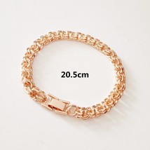 Bismark Bracelet New 585 Rose Gold Color Jewelry A Form of Weaving Long 7MM Wide - £23.91 GBP