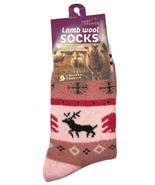 Ladies Lambs Wool Crew Socks Reindeer Snowflake  Warm Winter Boot Size 9-11  - $17.93