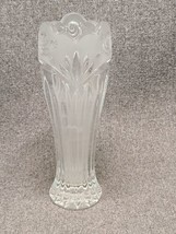 Oneida SOUTHERN GARDEN 7&quot; Flower Crystal Bud Vase Frosted Band Roses, EUC - £11.02 GBP