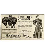 Bloomingdale Bros Winter Wrap 1894 Advertisement Victorian Fashion ADBN1bbb - $28.01 CAD