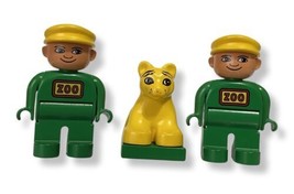 1980s LEGO DUPLO Zoo Keeper Man &amp; Tiger Cub - Vintage Set of 3 Figures, VGUC - £7.72 GBP