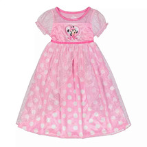 Disney Minnie Mouse Polka Dot Princess Toddler Night Gown Pajamas Pink - £23.52 GBP
