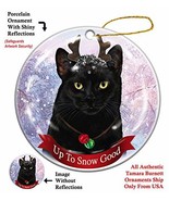 Holiday Pet Gifts Black Cat Porcelain Christmas Ornament - £15.82 GBP