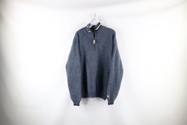 Vtg 90s Columbia Mens Medium Chunky Shetland Wool Knit Half Zip Pullover Sweater - £46.57 GBP