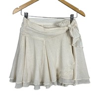Aerie Wrap Skirt Womens Small Cream Ruffle Chiffon Pleated Short Layered... - £27.44 GBP