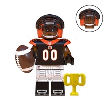 Football Player Bengals Super Bowl NFL Rugby Players Minifigures Building Toy - £2.72 GBP