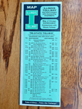 Early 1960s Official Illinois Tollway Travel Road Map - £7.42 GBP