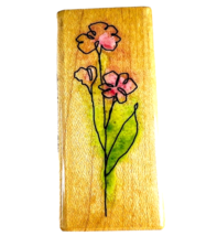 Inkadinkado Water Color Flower Rubber Stamp 96870 Long Stem Plant - $14.99