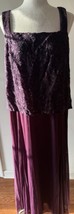 Onyx Nite Womens Size 18W Evening Formal Dress Sequins Purple Maxi Sleeveless - £21.68 GBP