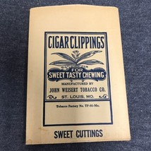 Vintage John Weisert Tobacco Cigar Clippings St. Louis MO Advertising Bag - £7.91 GBP