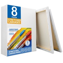 Stretched White Blank Canvas - 11X14 Inch, 8 Pack, Primed,100% Cotton,5/8 Inch P - £34.72 GBP