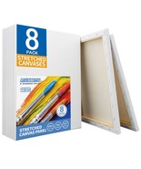 Stretched White Blank Canvas - 11X14 Inch, 8 Pack, Primed,100% Cotton,5/... - $44.99