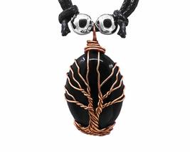 Mia Jewel Shop Tree of Life Metal Wire Wrapped Oval Healing Gemstone Crystal Cab - £12.69 GBP