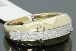 10K Yellow Gold .41 Carat Mens Real Diamond Engagement Wedding Pinky Ring Band - £771.47 GBP