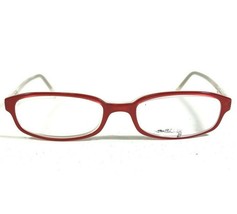 Emporio Armani 658 595 Eyeglasses Frames Red White Rectangular 51-17-135 - £55.42 GBP