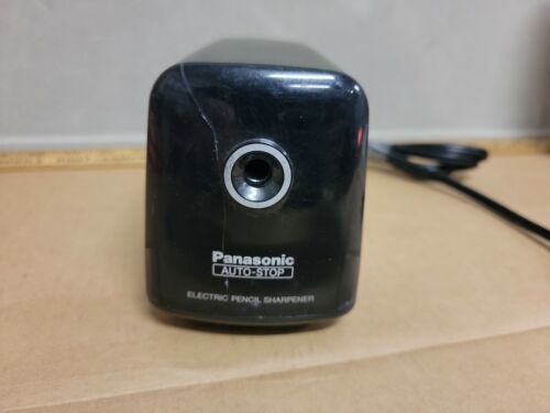 PANASONIC KP-380 BLACK AUTO STOP ELECTRIC PENCIL SHARPENER Cracked as seen - $21.21