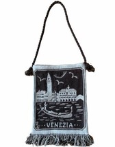 Venezia Rialto Venice Italy Woven w Fringe &amp; Shoulder Strap 14 x 11&quot; Pur... - $518.37 MXN