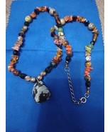 925 Sterling Silver 24" Long Mixed Gemstone Necklace With Snowflake Obsi... - €42,94 EUR 925 Sterling Silver 24" Long Mixed Gemstone Necklace With Snowflake Obsi... - €42,94 EUR