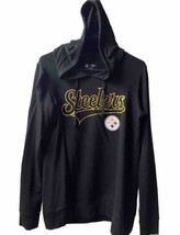 Steelers Pullover Hoodie Womens Size Small Black  Hooded Long Sleeve Jersey - $18.75
