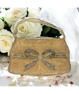 Vintage La Regale Beaded Sequin Pearl Like Clutch Bag Coin Purse Bow Rib... - $685.42 MXN