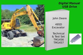 John Deere 495D Excavator  Operation Test &amp; Technical Manual Set TM1456 TM1457 - £29.64 GBP+