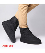 Men&#39;s Unisex Reusable Black Rain Boots Waterproof Anti-slip Rain Shoes C... - £10.07 GBP+