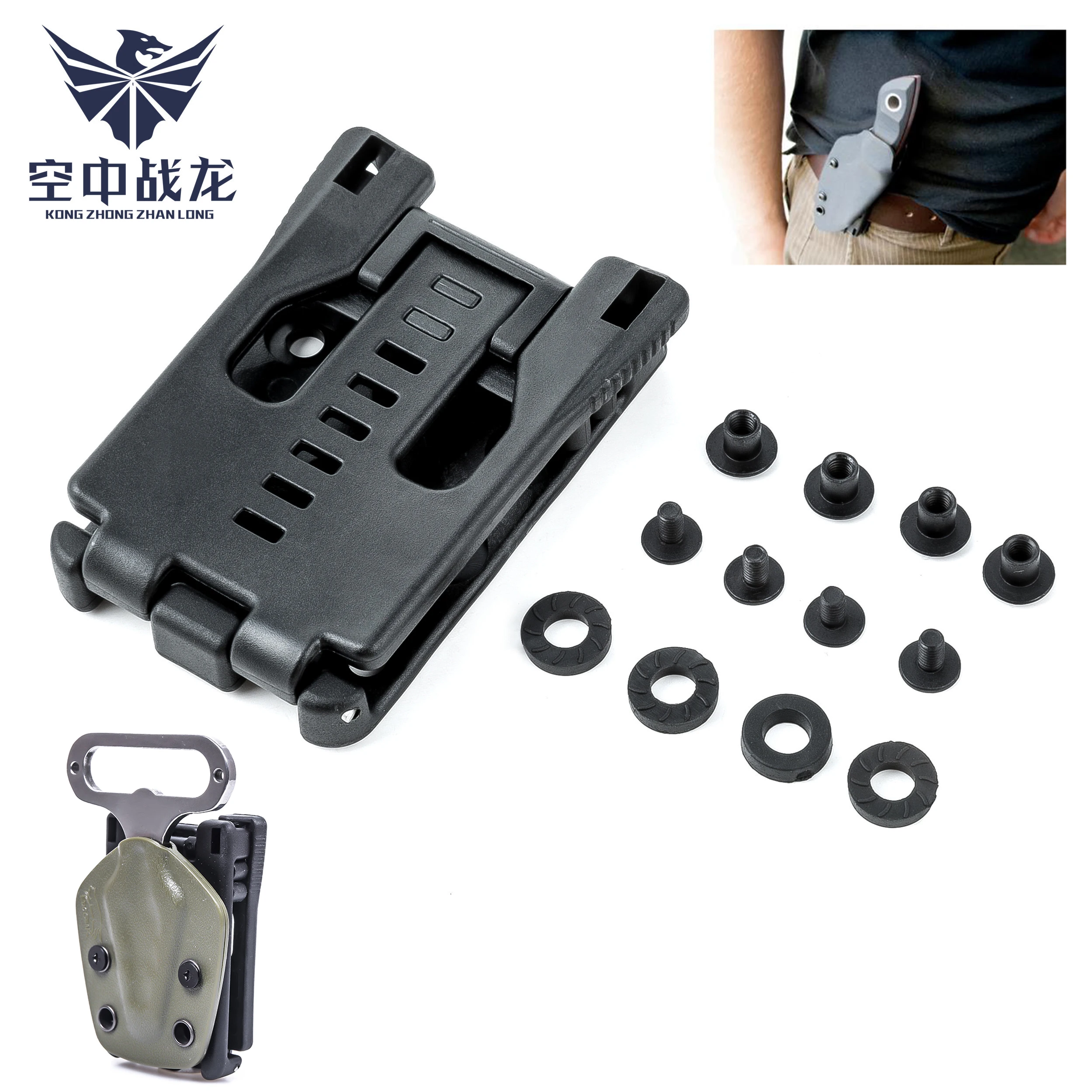 EDC tek lok Sheath Scabbard Belt Clip Waist Clamp Outdoor Camp Portable Tool - £8.47 GBP+