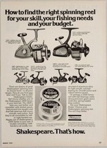 1976 Print Ad Shakespeare Fishing Reels 6 Models Shown Columbia,South Ca... - $17.08