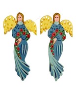 Angel Ornaments 1984 Winterthur Museum Lot Of 2 Handpainted Wood Christm... - £19.57 GBP