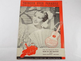 Antique Sheet Music Thunder Over Paradise From Rose On The Rancho 1930&#39;s - £7.11 GBP