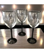 3 Cristal D Arques JG Durand Wine Glass Domino Crystal Clear Black Stem ... - £28.67 GBP