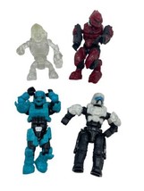 Halo Mega Bloks Construx Figure Lot Spartan Crimson Blizzard Clear Combat - $12.00