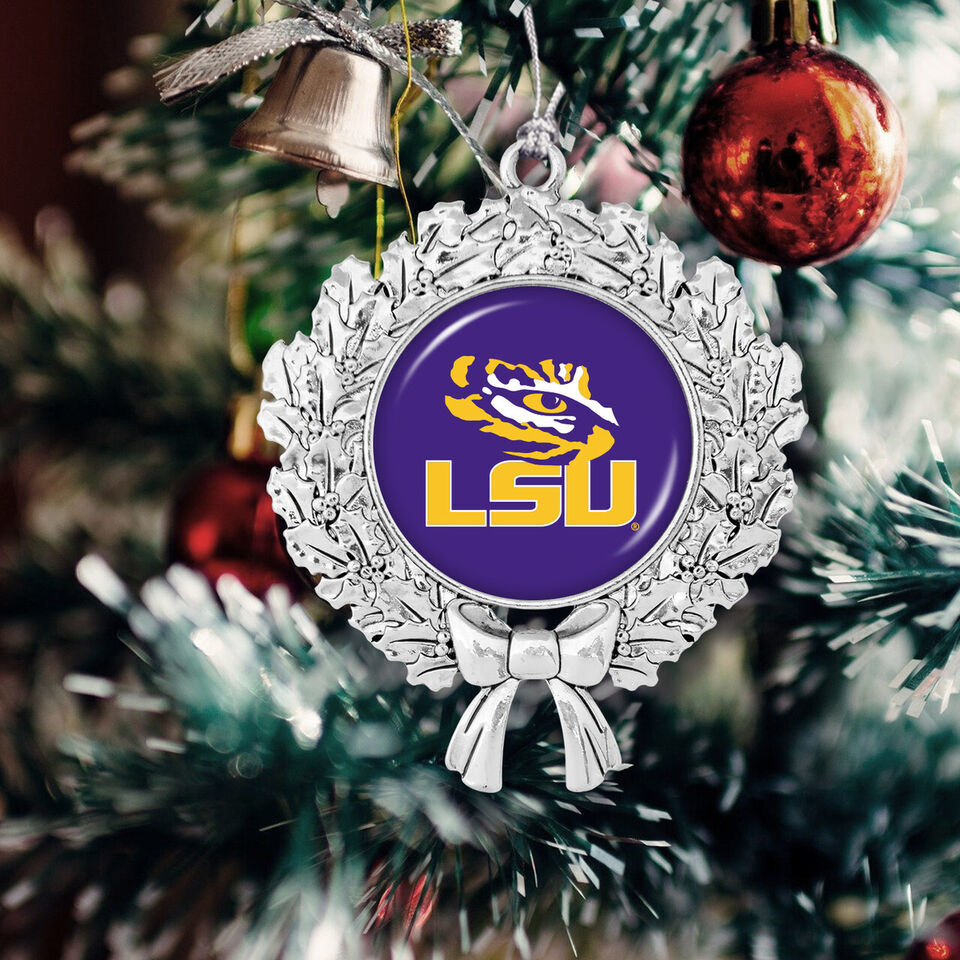 61946 LSU Tigers Wreath Christmas Ornament