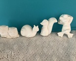 W2 - 4 Forest Critters Ceramic Bisque Ready to Paint, Unpainted, You Paint - $3.25