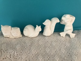 W2 - 4 Forest Critters Ceramic Bisque Ready to Paint, Unpainted, You Paint - £2.53 GBP